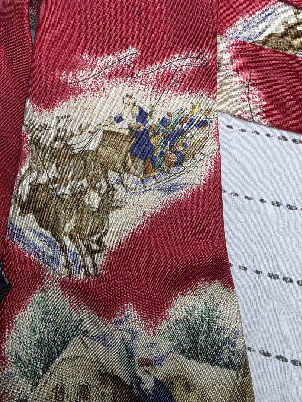 Robert Talbott Hand Sewn Silk Christmas Tie Santa Wilmington Country Store VTG